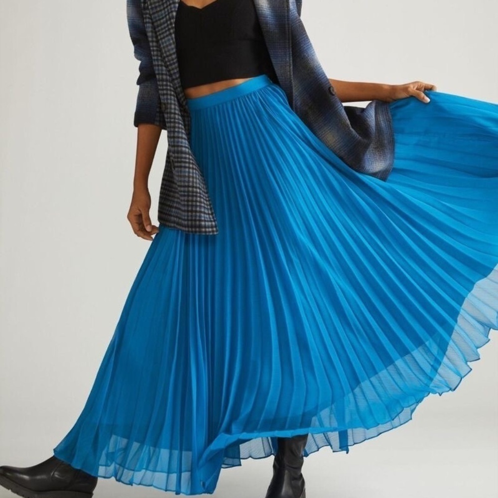 Anthropologie Pankaj & Nidhi Pleated Maxi Skirt Sz. Small